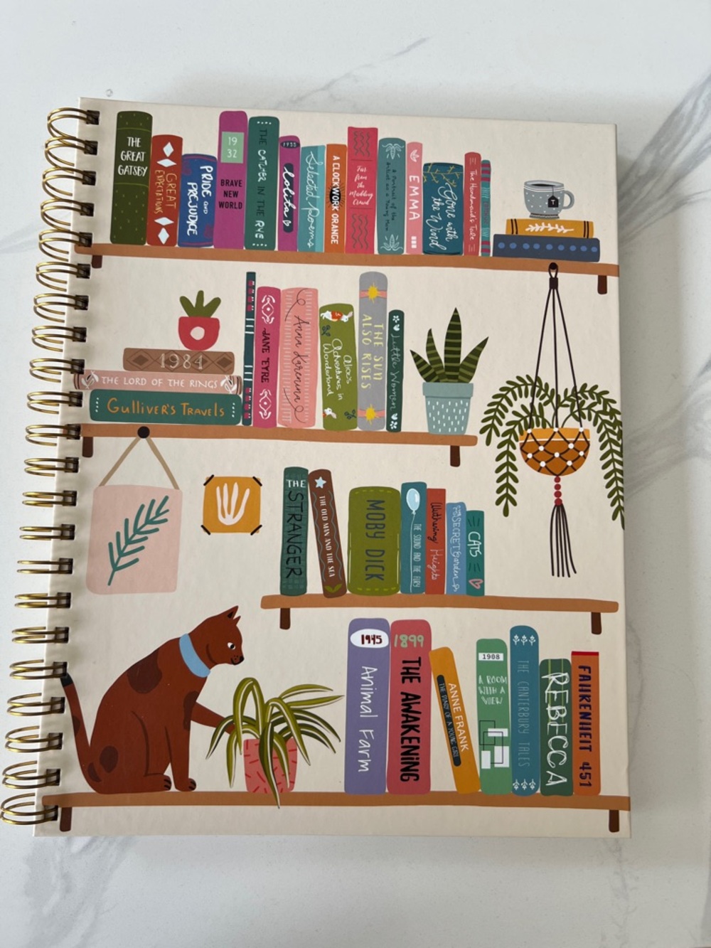 Spiral Hardcover Notebook - Lined Pages Book and Cat Lover